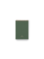 Pocket Notepad with brass wire-o binding and gold foil details || Fern Green