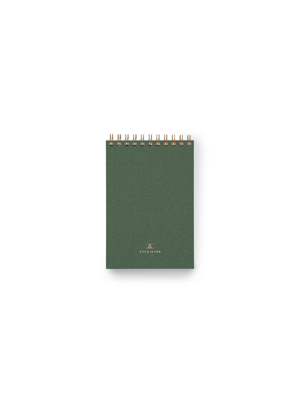 Pocket Notepad with brass wire-o binding and gold foil details || Fern Green