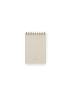 Appointed Pocket Notepad in Natural Linen bookcloth with brass wire-o front view || Natural Linen