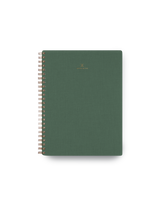 Appointed Dot Grid Workbook in Fern Green bookcloth with brass wire-o binding front cover || Fern Green