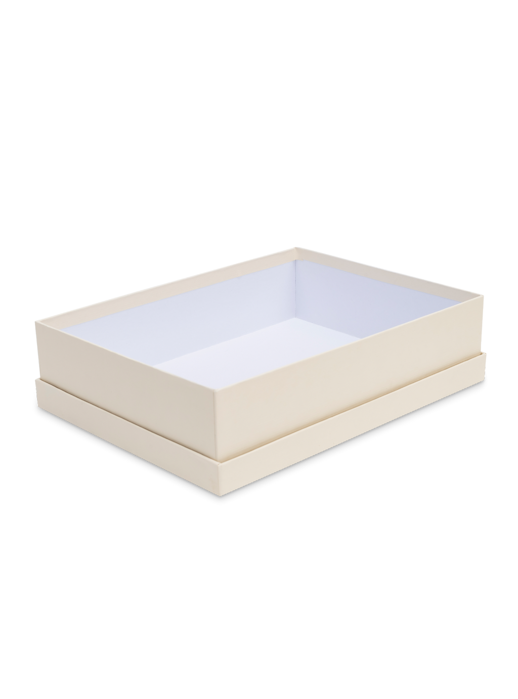 Opened and empty porcelain box inside of lid || Ecru and Porcelain