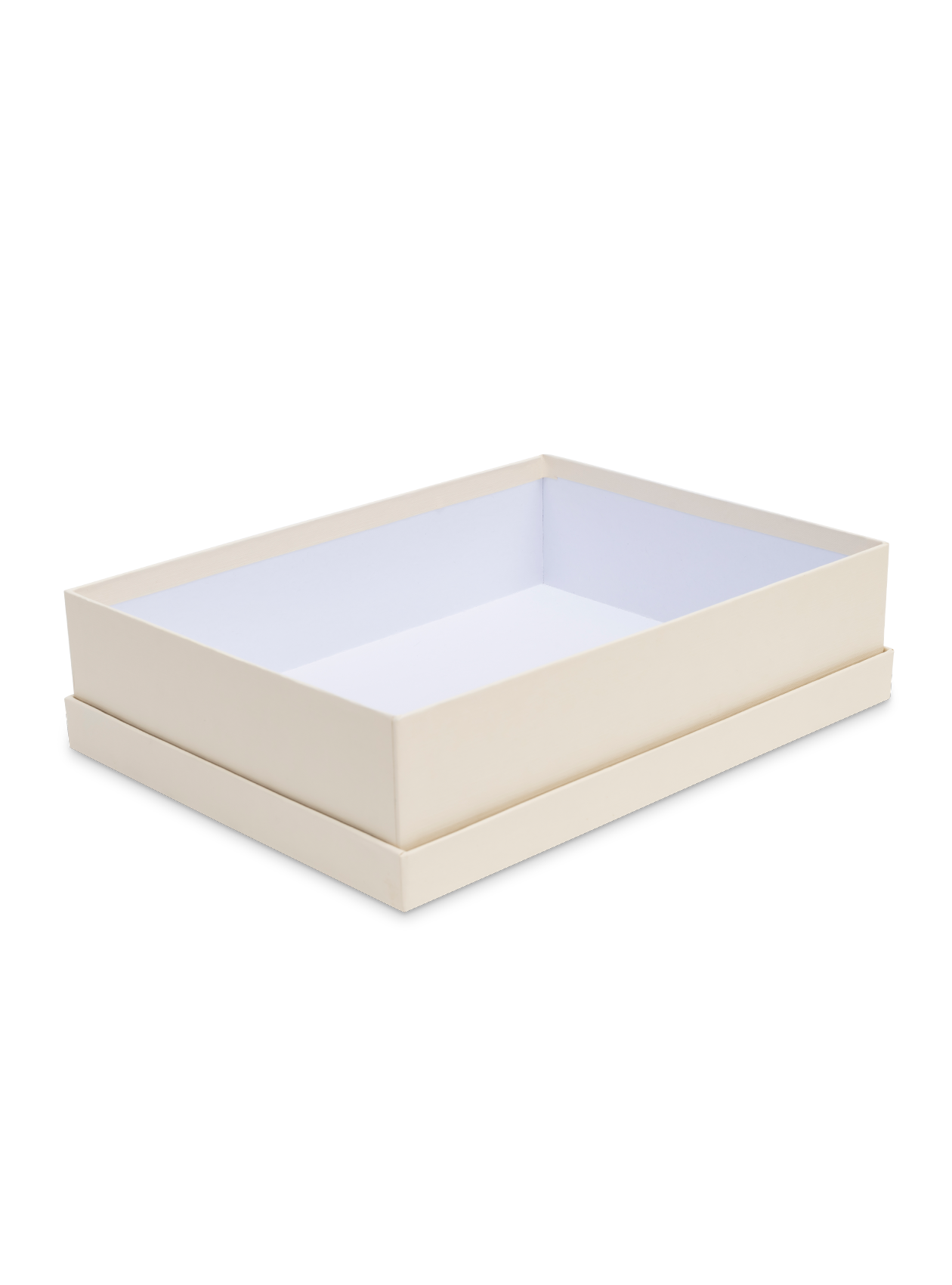 Opened and empty porcelain box inside of lid || Ecru and Porcelain